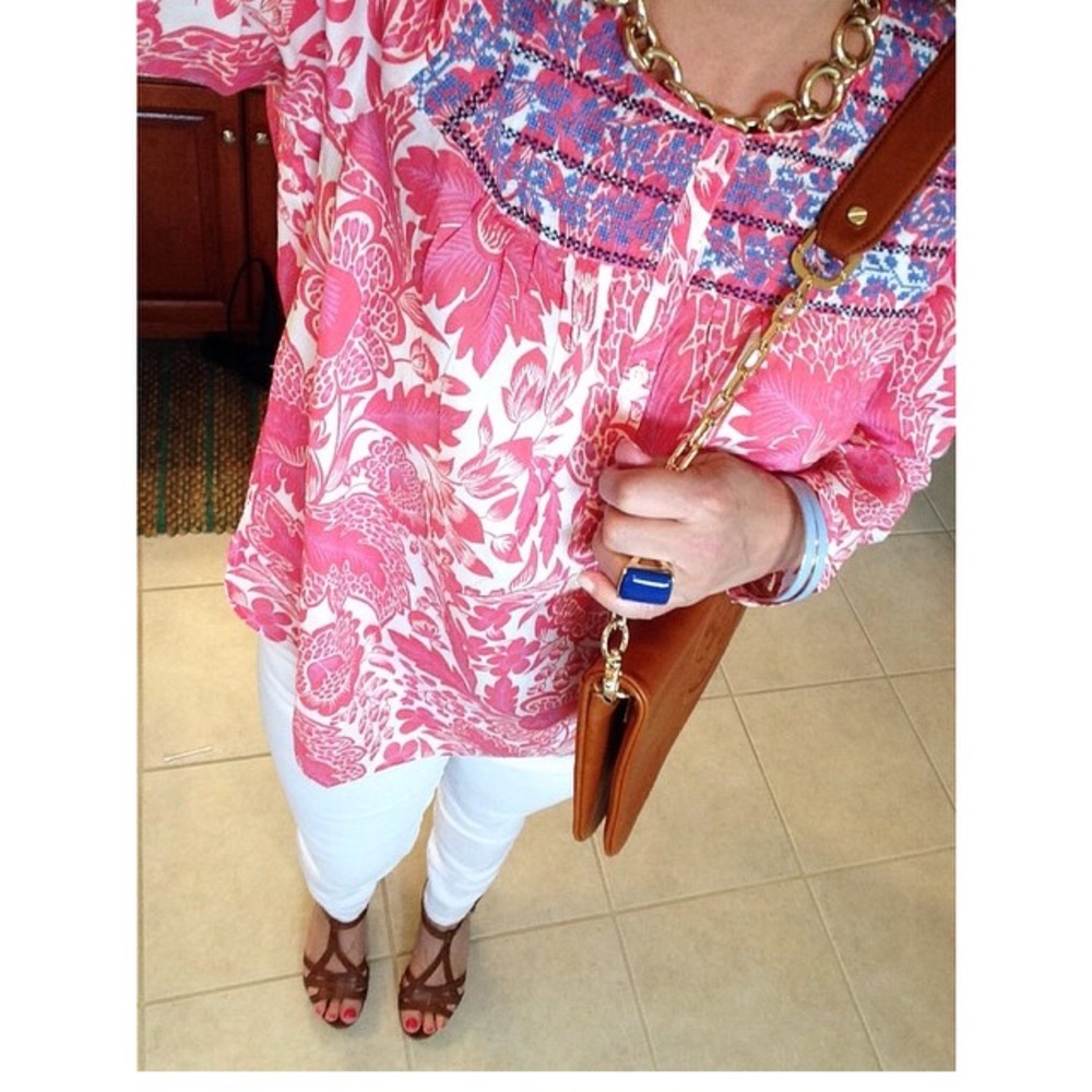 J Crew Factory Embroidered Blouse Sz S